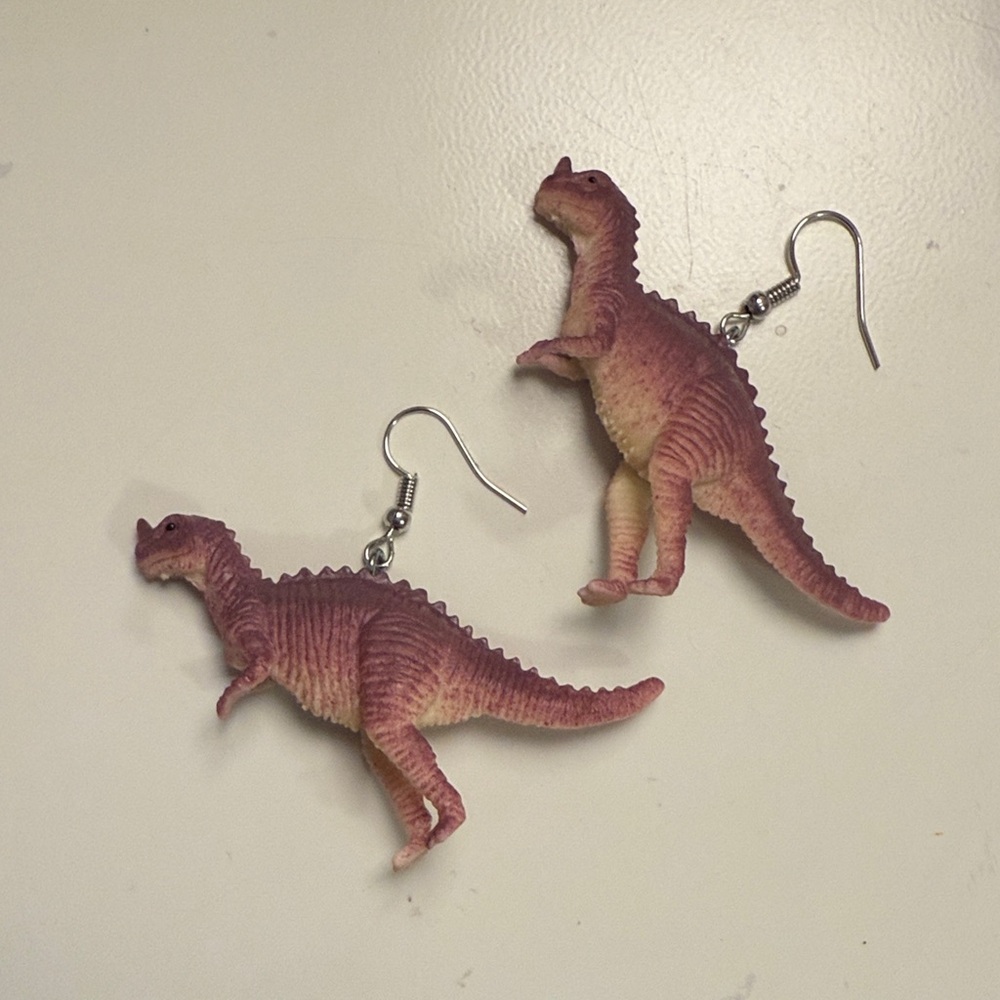 Pink-Purple Dinosaur Earrings